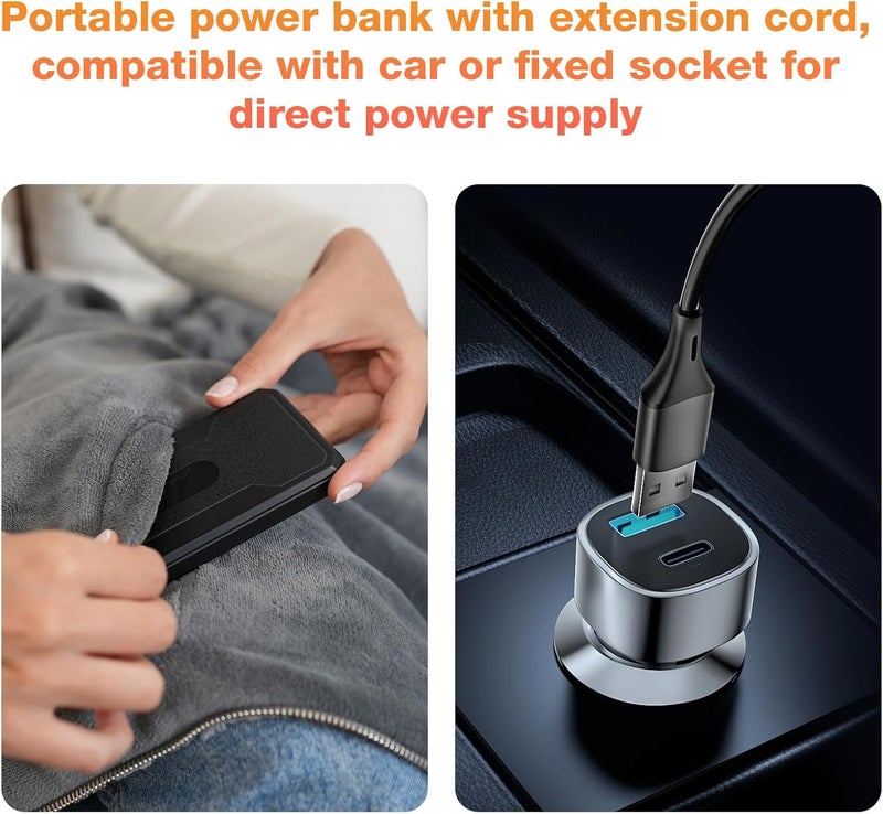 MEXITOP Cordless Battery Operated Heated Blanket, Wearable Heating Throw for Car,Camping,Office Warm Gift Machine Washable Super Cozy Soft Blanket with 10000 mAh Battery Pack 3 Heating Levels 63" X 35" - Image 3